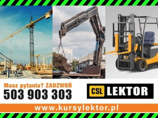 Kursy UDT: wózki,żurawie,hds,suwnice,zwyżki,dźwigi,podesty 15.10.